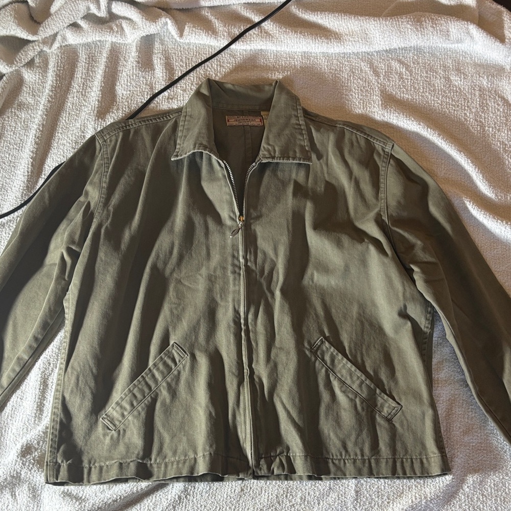 At Last Olive Green Military Field Jacket 100% Cotton
